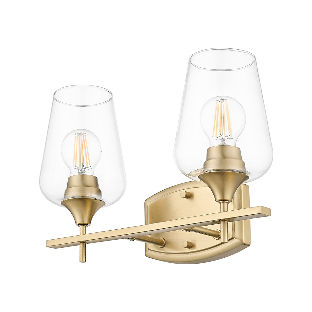 Z-Lite 2 Light Vanity, Burnished Brass. Picture 7