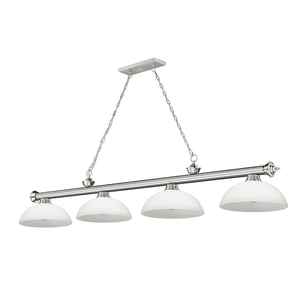 Z-Lite Cordon 4 Light Billiard, Steel Frame, Matte Opal Shade Color. Picture 5