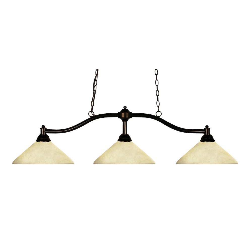 Z-Lite Chance 3 Light Billiard, Steel Frame, Golden Mottle Shade Color. Picture 1