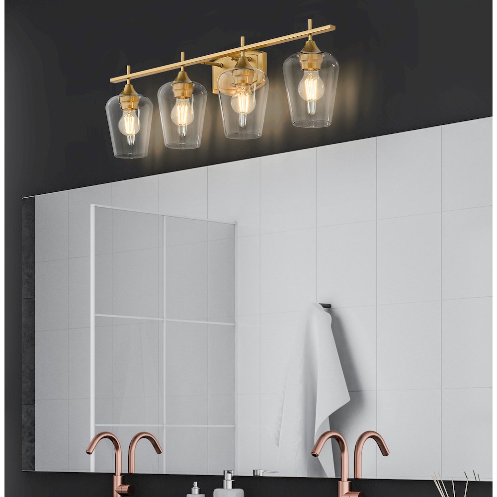 Z-Lite 4 Light Vanity, Burnished Brass. Picture 5