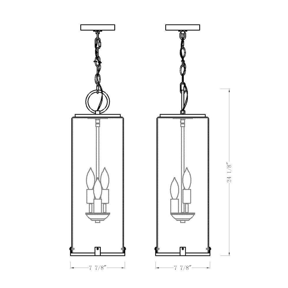 Z-Lite 3 Light Outdoor Chain Mount Ceiling Fixture. Picture 8