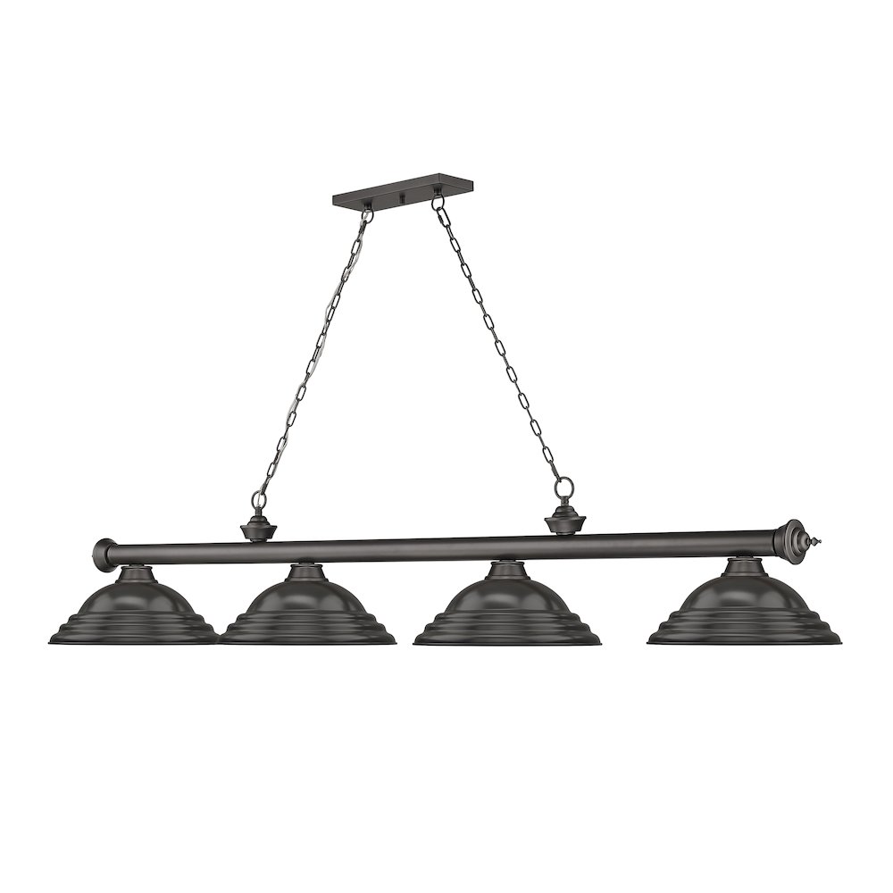 Z-Lite Cordon 4 Light Billiard, Steel Frame, Bronze Shade Color. Picture 3