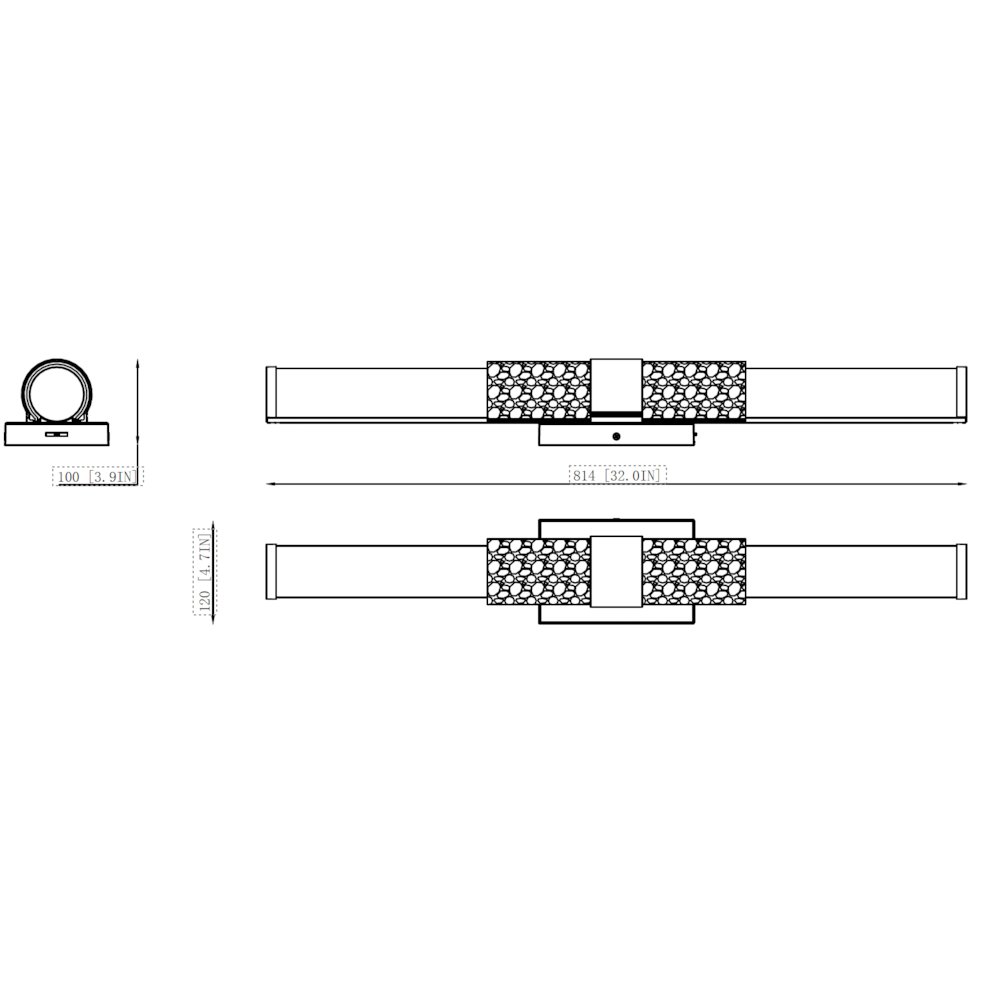 Z-Lite Egon 1 Light Vanity in Chrome color, Steel frame. Picture 8