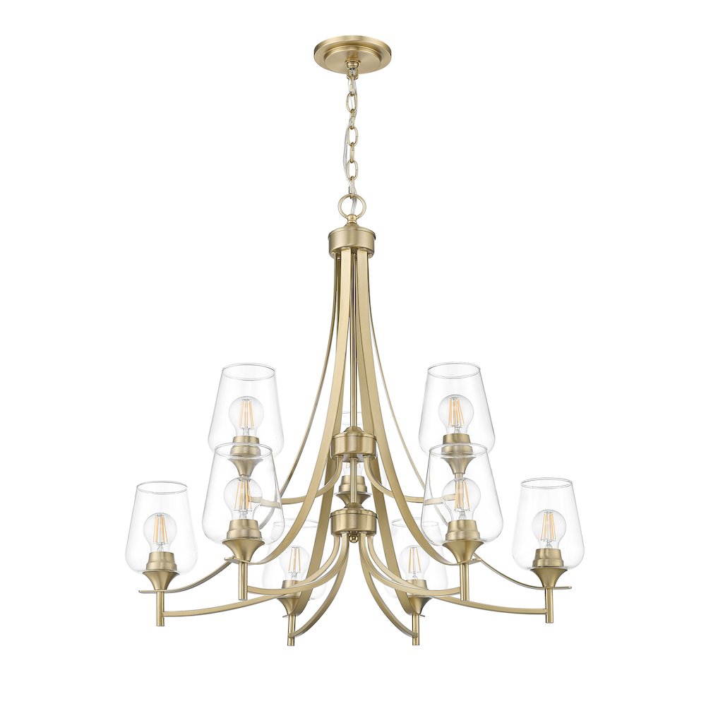 Z-Lite 9 Light Chandelier, Burnished Brass. Picture 7