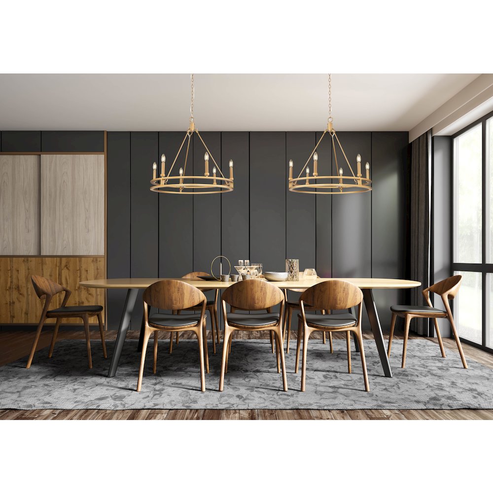 Z-Lite Dennison 6 Light Chandelier in Signature Brass color, Steel frame. Picture 5