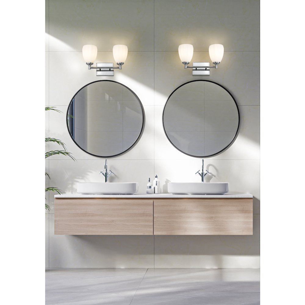 Z-Lite Oren 2 Light Vanity in Chrome  color, Steel frame. Picture 7