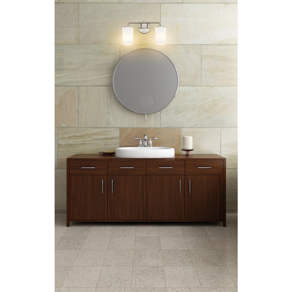 Z-Lite Montford 2 Light Vanity in Brushed Nickel color, Steel frame. Picture 6