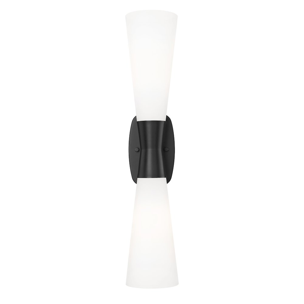 Z-Lite 2 Light Wall Sconce, Matte Black. Picture 2