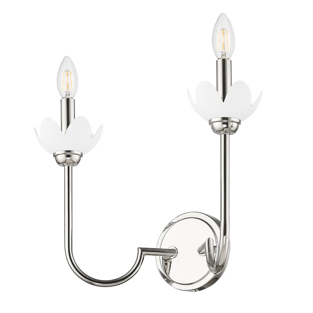 Z-Lite Allistair 2 Light Wall Sconce in Polished Nickel color, Steel frame. Picture 3