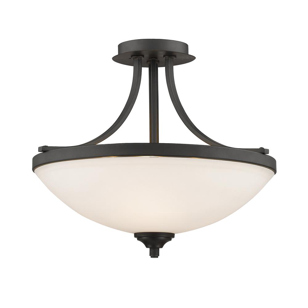 3 Light Semi Flush Mount. Picture 1
