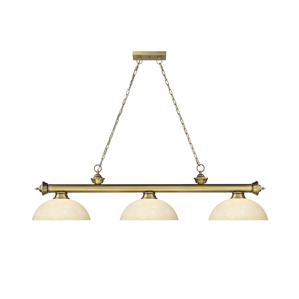 Z-Lite Cordon 3 Light Billiard, Steel Frame, Golden Mottle Shade Color. Picture 2