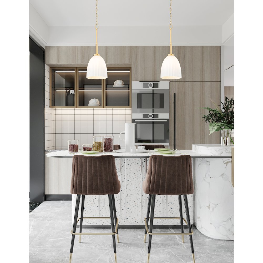 Z-Lite Naya 1 Light Pendant in Modern Gold color, Steel frame. Picture 7