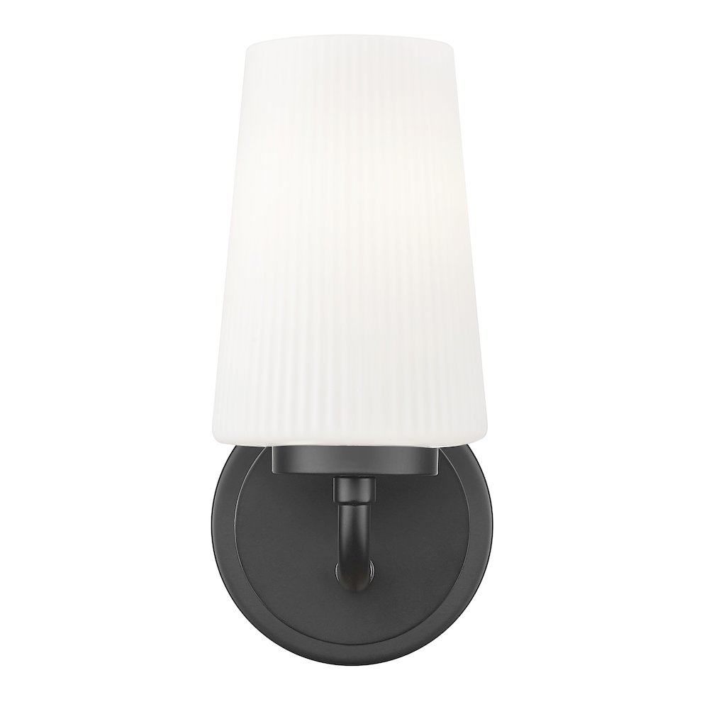 Z-Lite Montford 1 Light Wall Sconce in Matte Black color, Steel frame. Picture 2