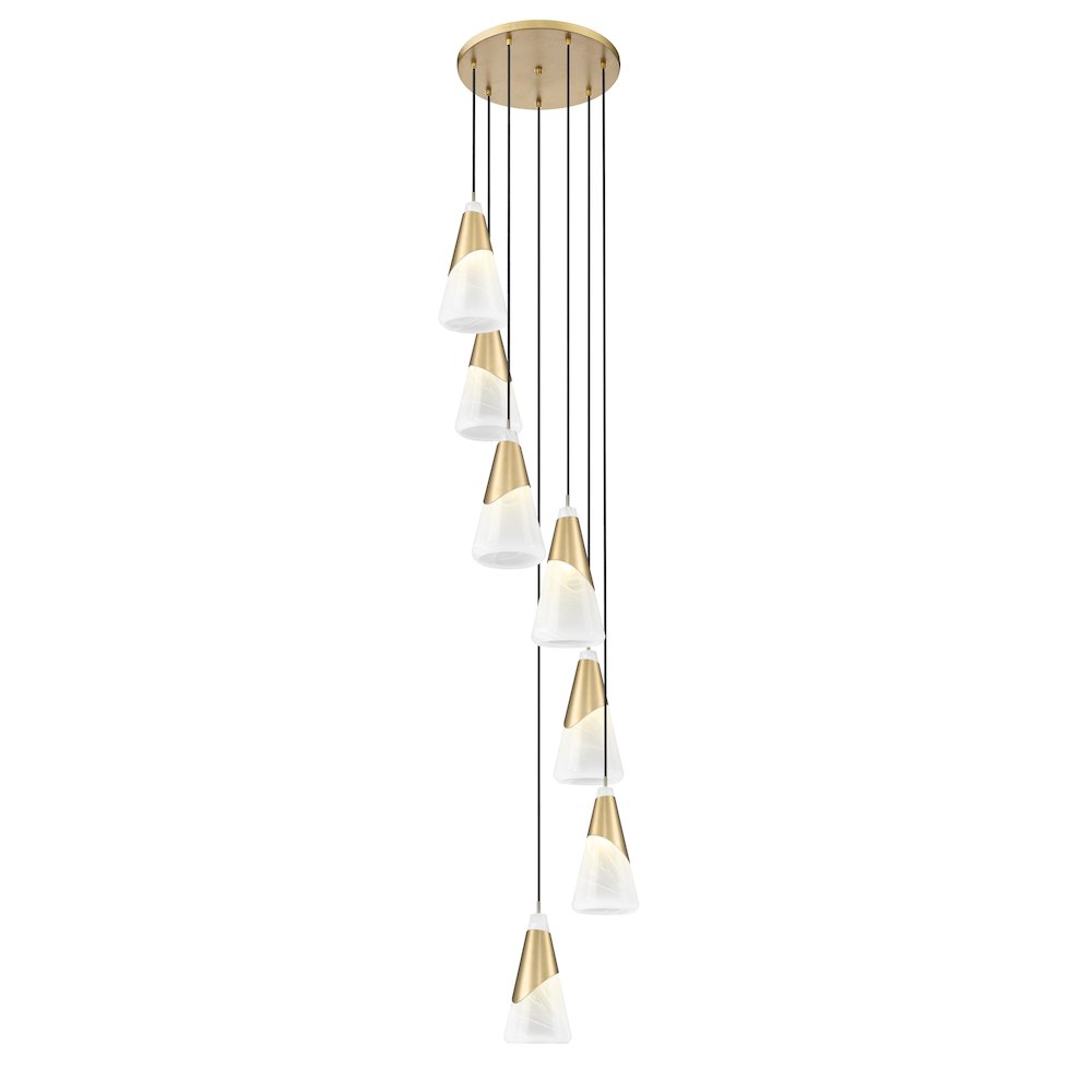 Z-Lite Aimie 7 Light Chandelier, Modern Gold. Picture 2