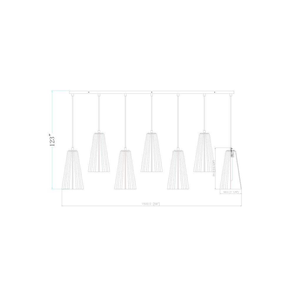 Z-Lite 7 Light Linear Chandelier. Picture 8