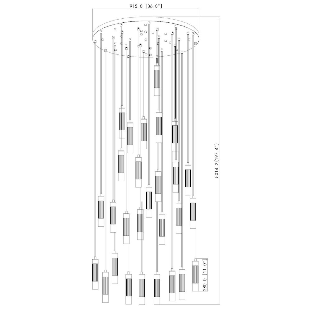 Z-Lite Stari 27 Light Chandelier in Modern Gold color, Steel frame. Picture 8