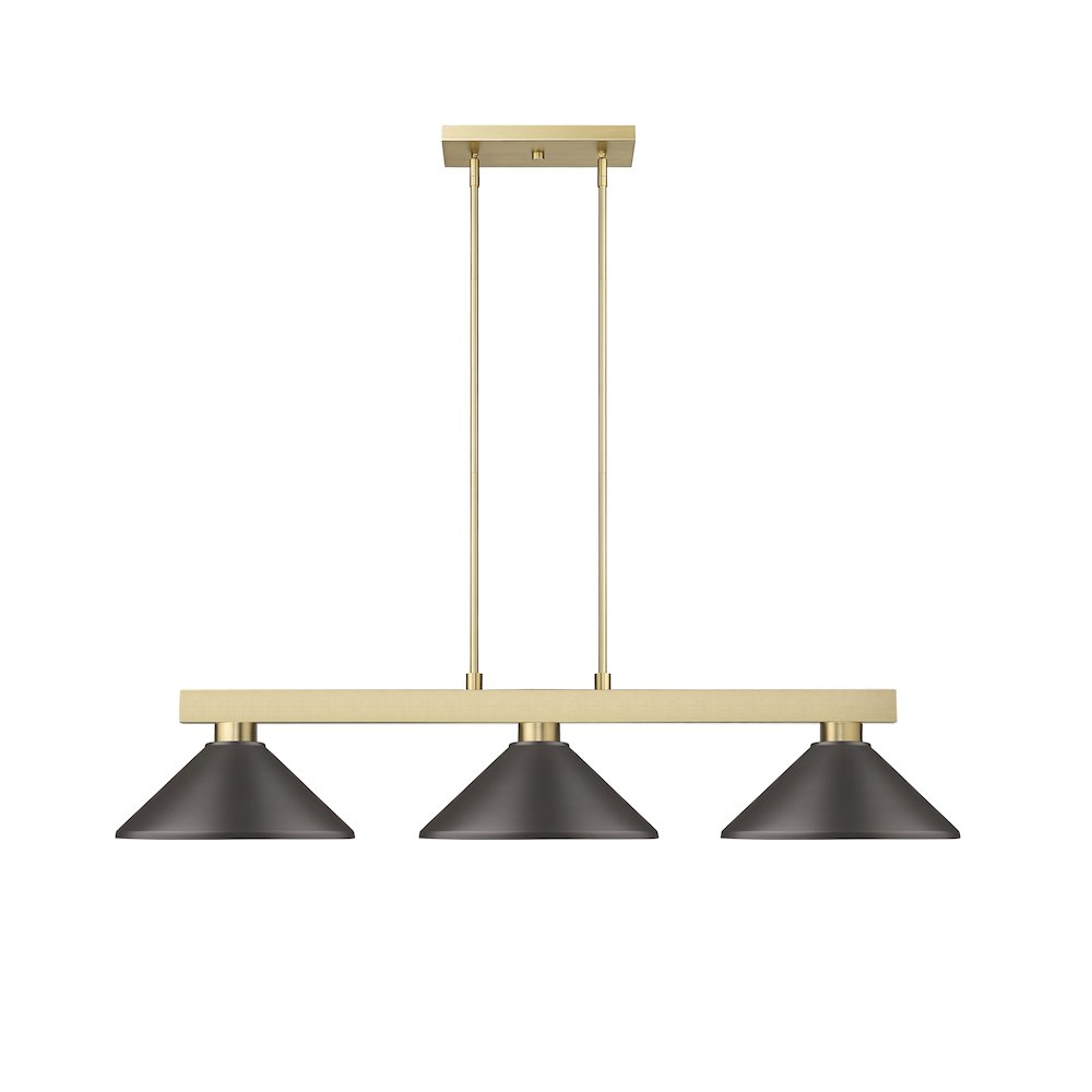 Z-Lite Cobalt 3 Light Billiard, Steel Frame, Bronze Shade Color. Picture 2