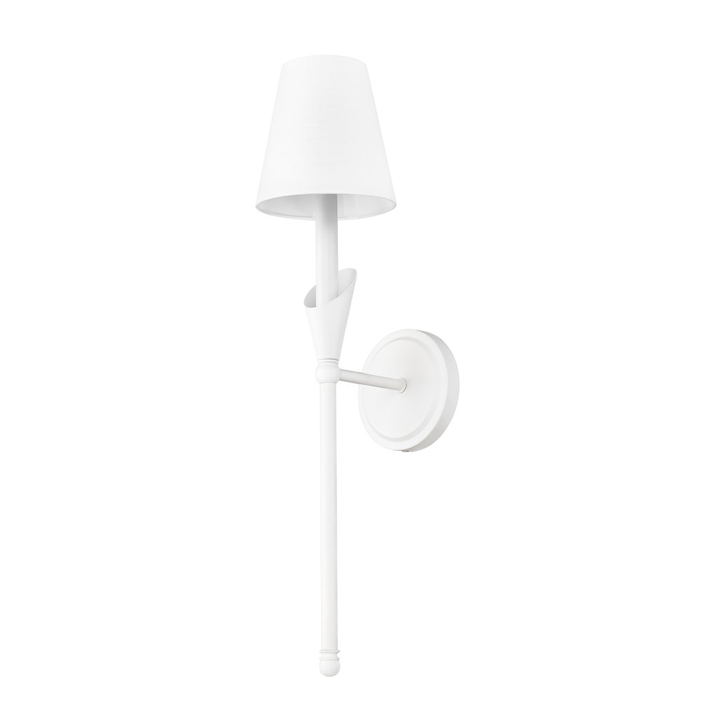 Z-Lite Claudelle 1 Light Wall Sconce in Textured White color, Steel frame. Picture 5