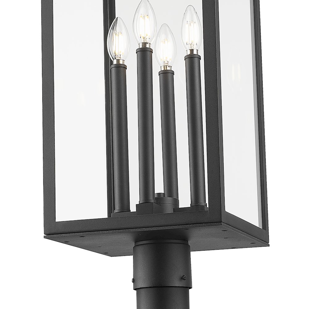 Z-Lite Nova 4 Light Outdoor Post Mounted Fixture, Black. Picture 4
