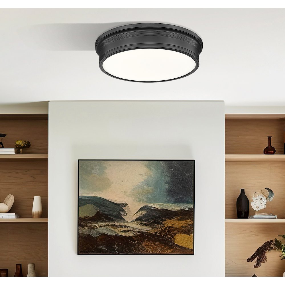 Z-Lite 1 Light Flush Mount, Matte Black. Picture 5