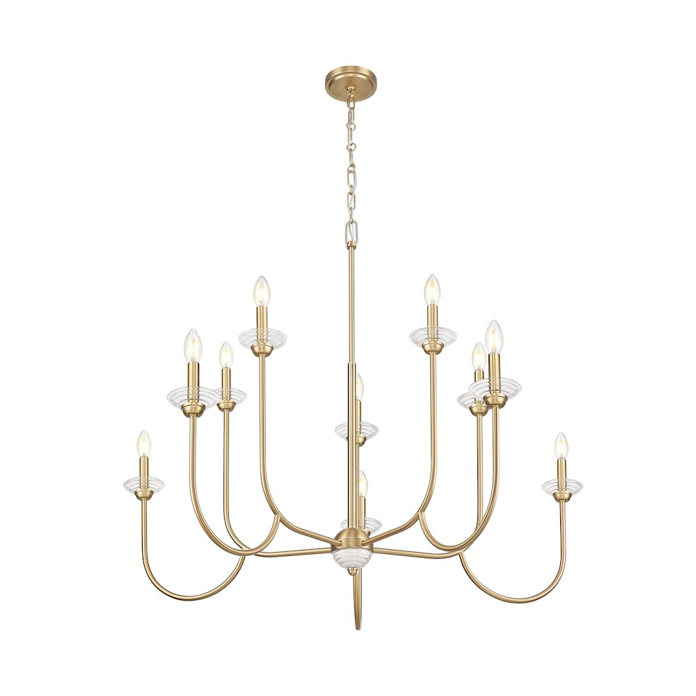 Z-Lite Allistair 10 Light Chandelier in Modern Gold color, Steel frame. Picture 2