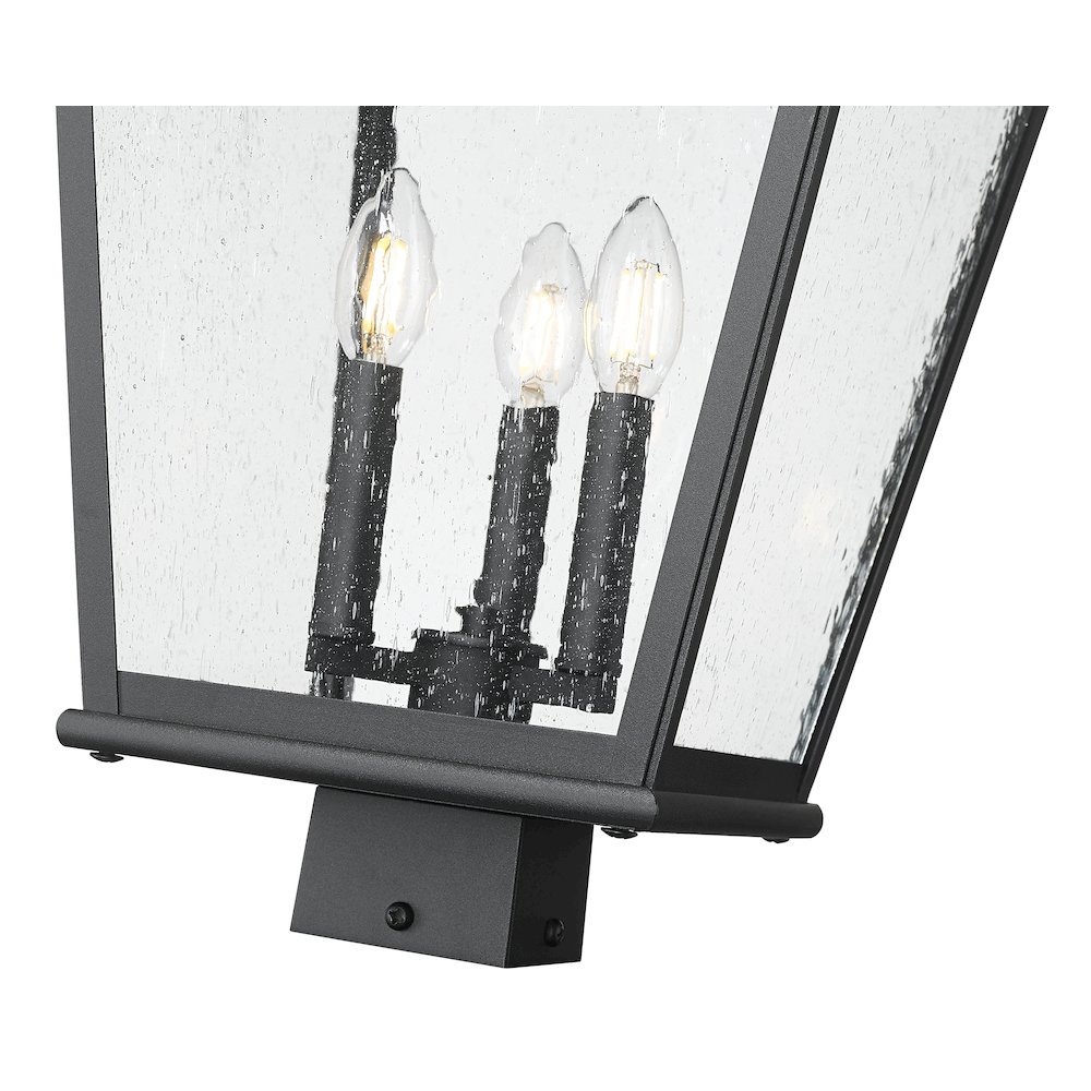 Z-Lite 3 Light Outdoor Post Mount Fixture, Sand Black. Picture 4