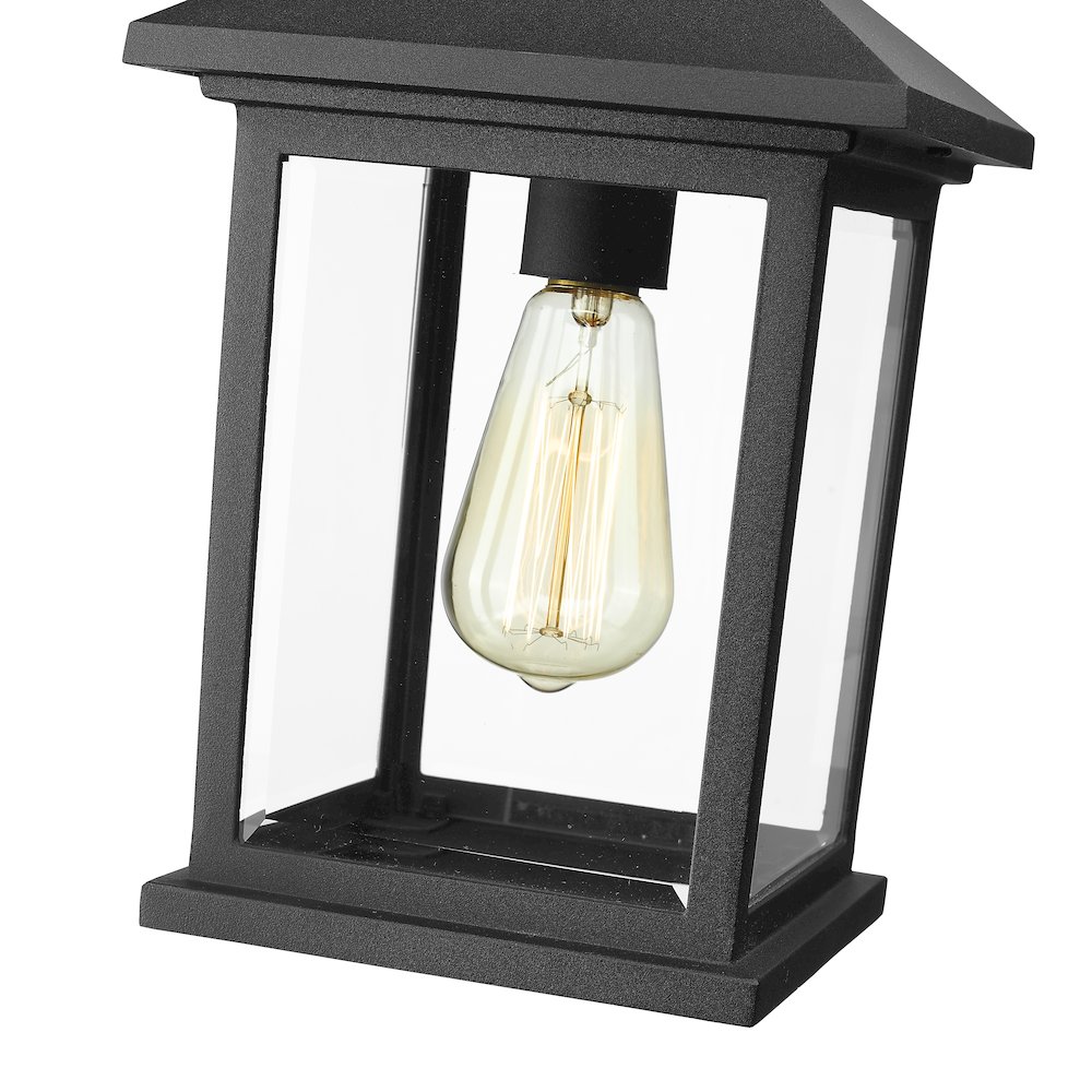 Z-Lite Portland 1 Light Outdoor Chain Mount Ceiling Fixture, Black. Picture 4