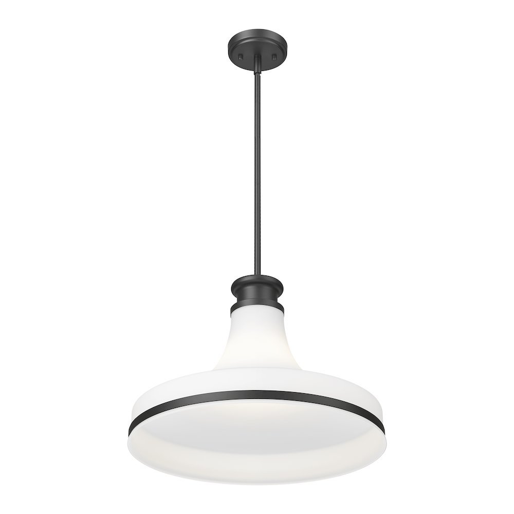 Z-Lite 1 Light Pendant, Matte Black. Picture 2