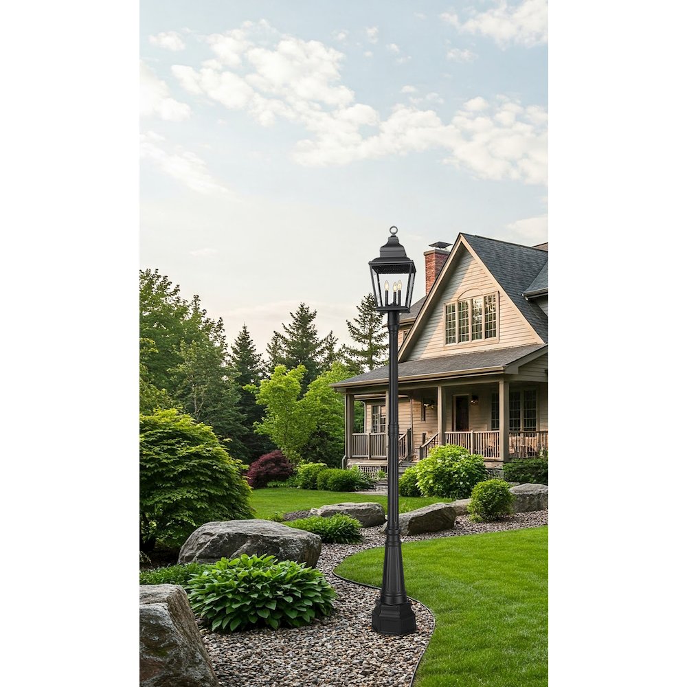 Z-Lite 3 Light Outdoor Post Mounted Fixture, Sand Black. Picture 6