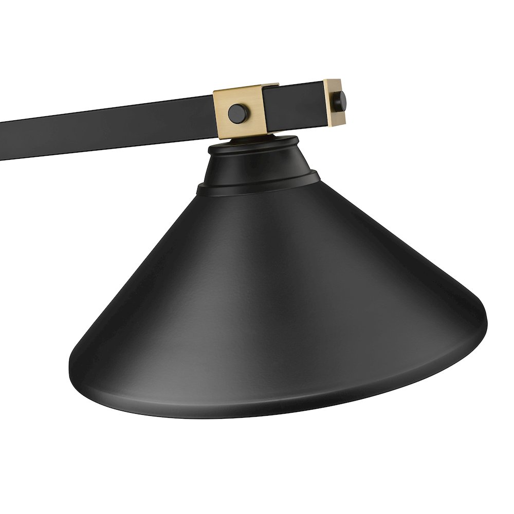 Z-Lite Bronte 3 Light Billiard, Steel Frame, Matte Black Shade Color. Picture 4
