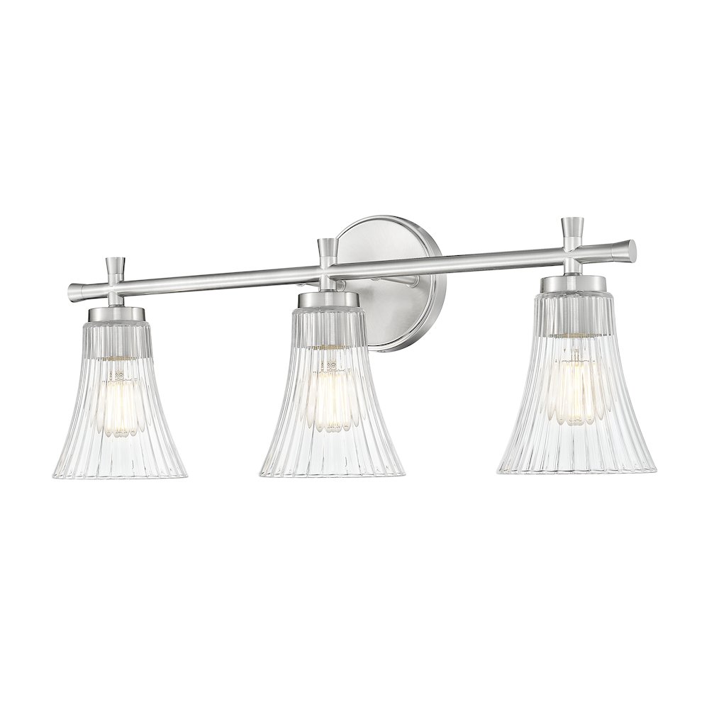 Z-Lite Belle 3 Light Vanity in Brushed Nickel color, Steel frame. Picture 1