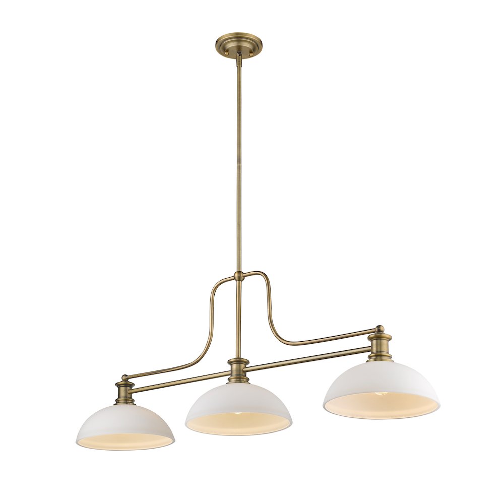 Z-Lite Melange 3 Light Billiard, Steel Frame, Matte Opal Shade Color. Picture 2