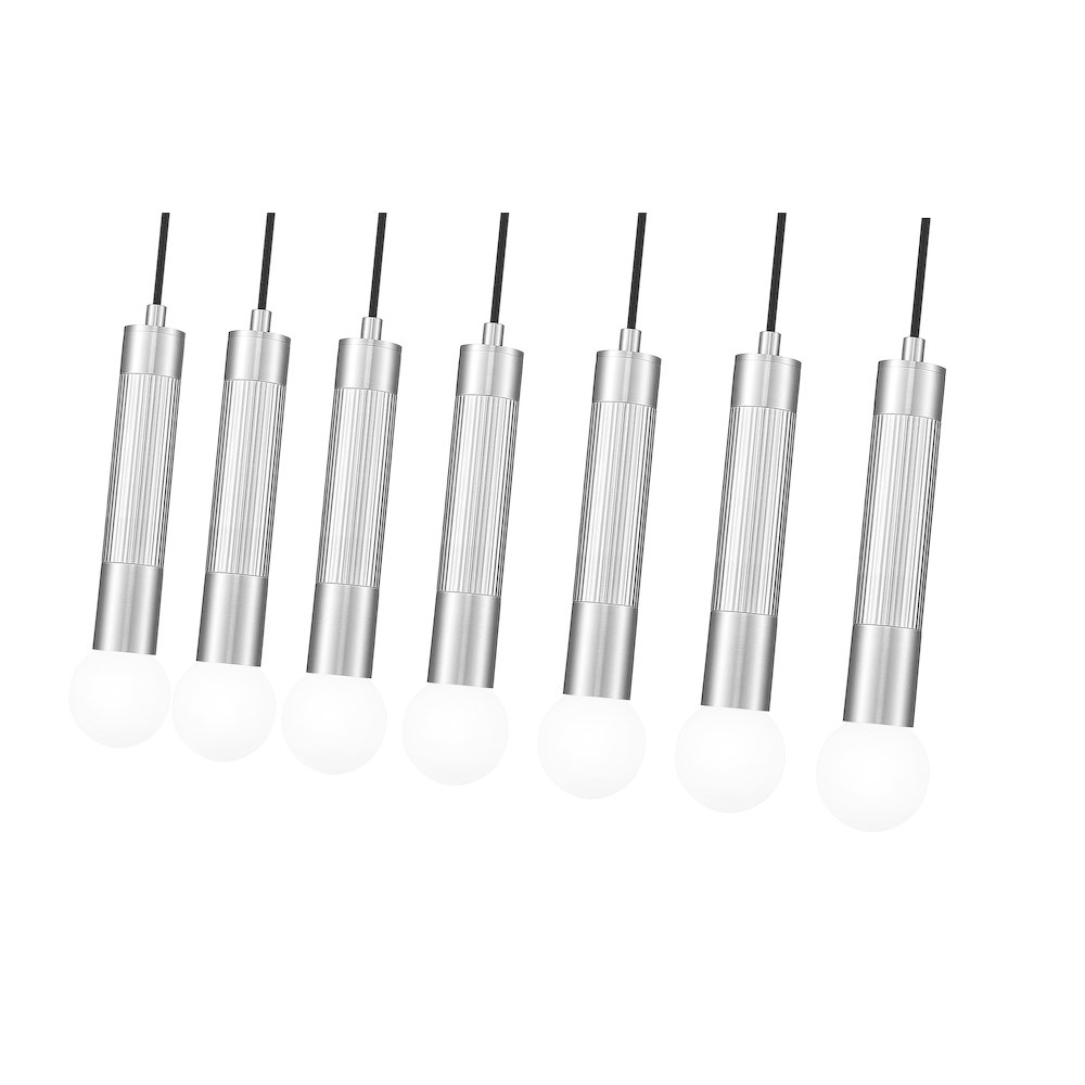 Z-Lite Stari 7 Light Linear Chandelier in Brushed Nickel color, Steel frame. Picture 4