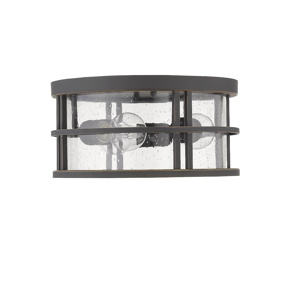 Z-Lite Jordan 3 Light Outdoor Flush Mount, Oil Rubbed Bronze. Picture 5