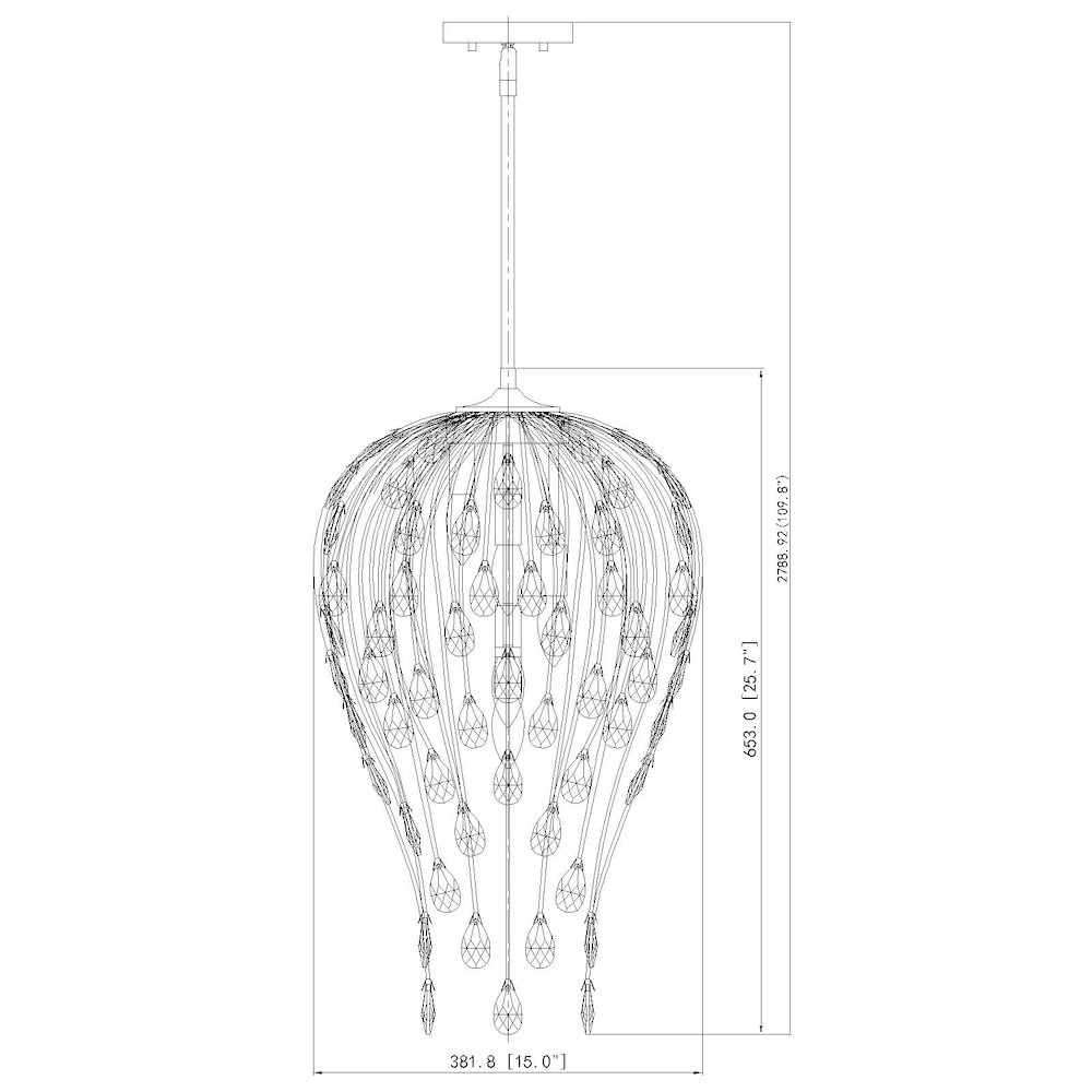 Z-Lite 5 Light Pendant, Modern Gold. Picture 8