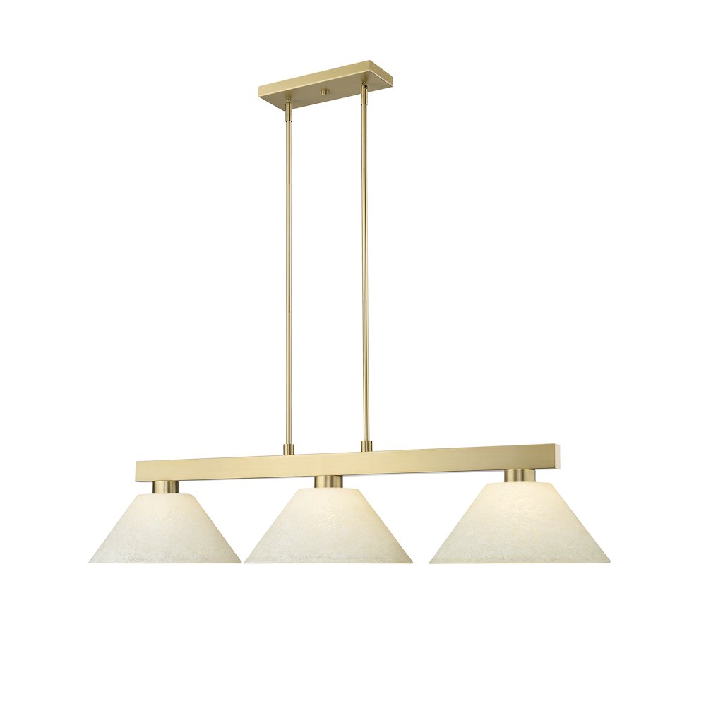 Z-Lite Cobalt 3 Light Billiard, Steel Frame, Golden Mottle Shade Color. Picture 3
