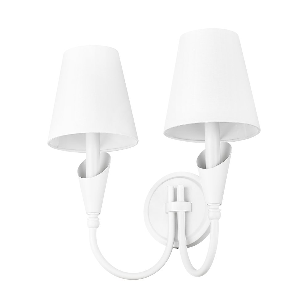 Z-Lite Claudelle 2 Light Wall Sconce in Textured White color, Steel frame. Picture 5