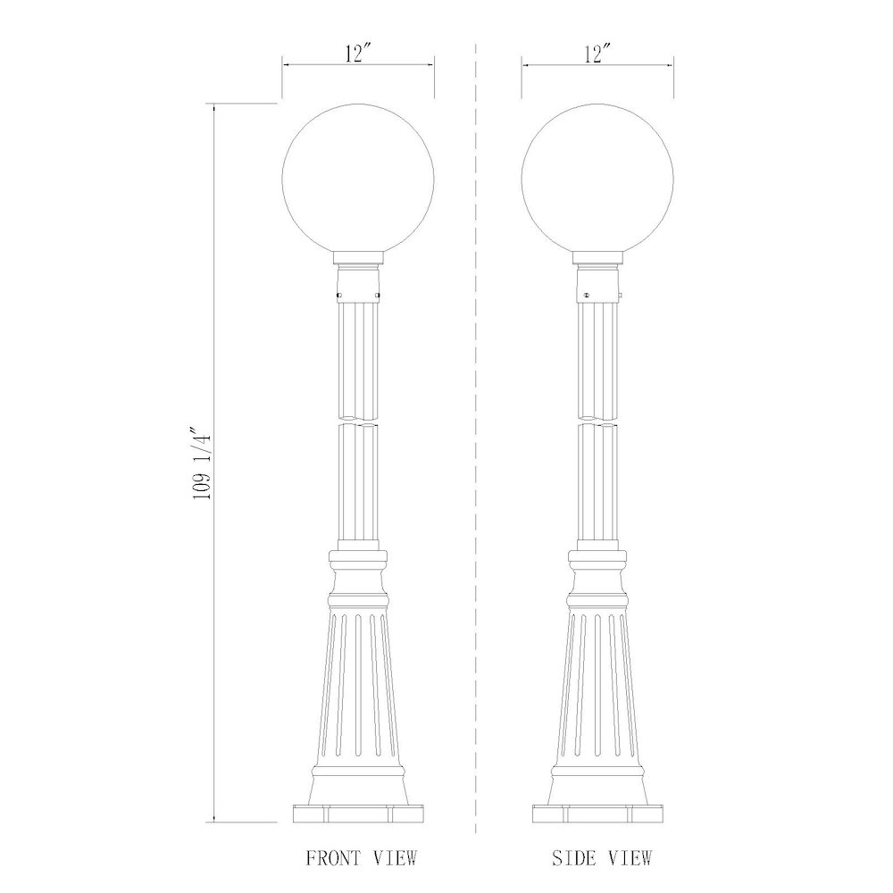 Z-Lite 1 Light Outdoor Post Mounted Fixture. Picture 8
