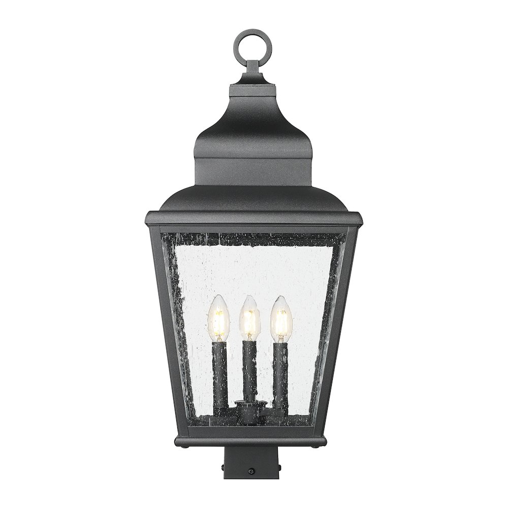 Z-Lite 3 Light Outdoor Post Mount Fixture, Sand Black. Picture 2