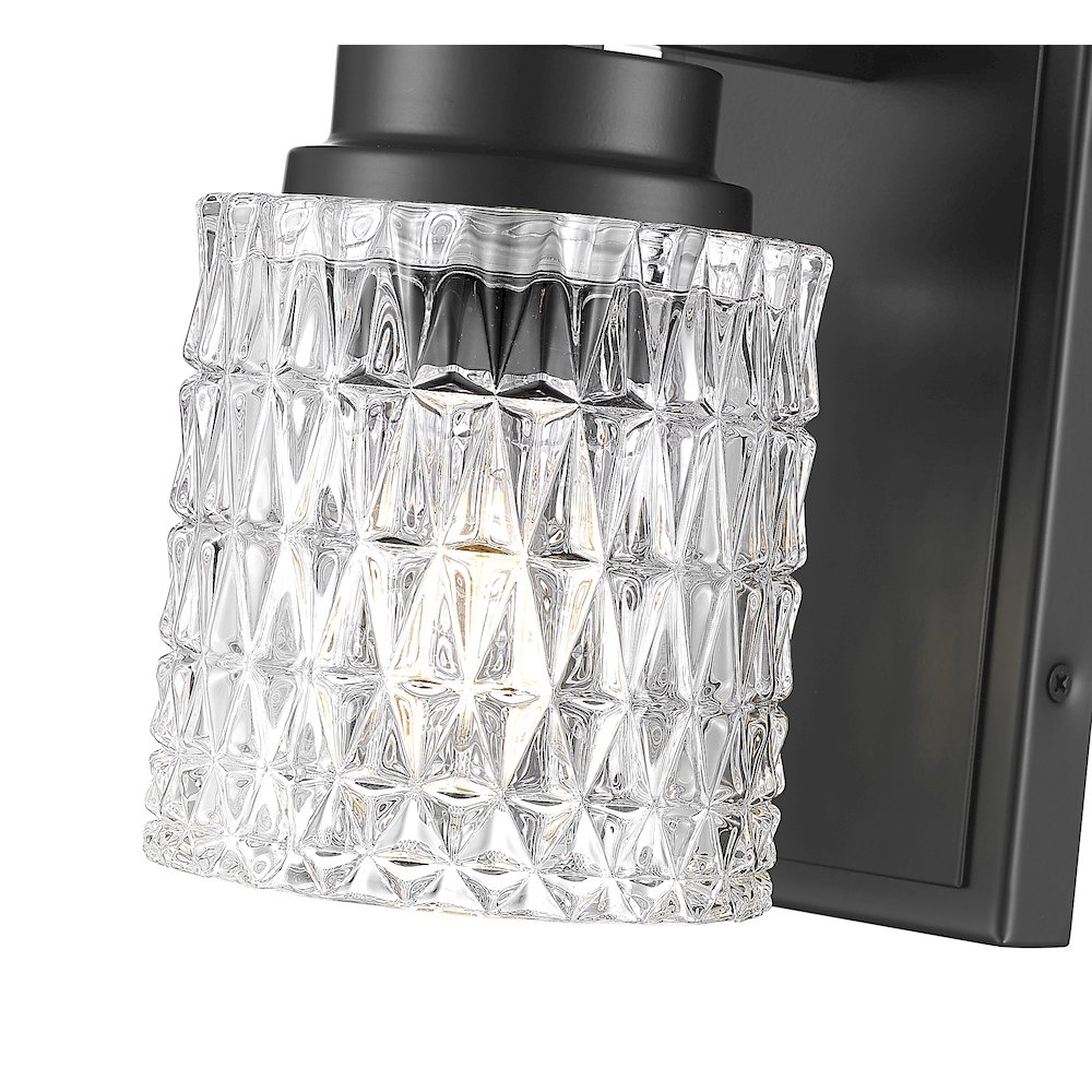 Z-Lite 1 Light Wall Sconce, Matte Black. Picture 4