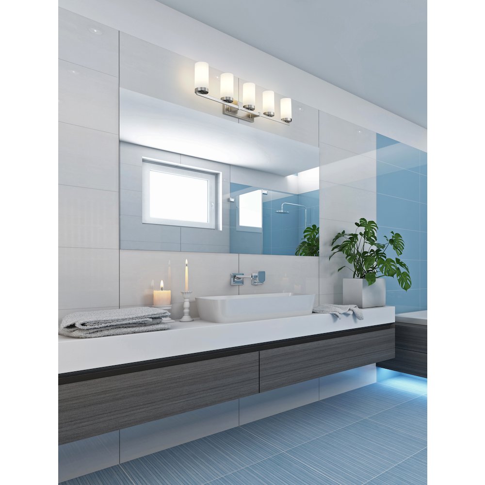 Z-Lite Danica 5 Light Vanity in Brushed Nickel color, Steel frame. Picture 7