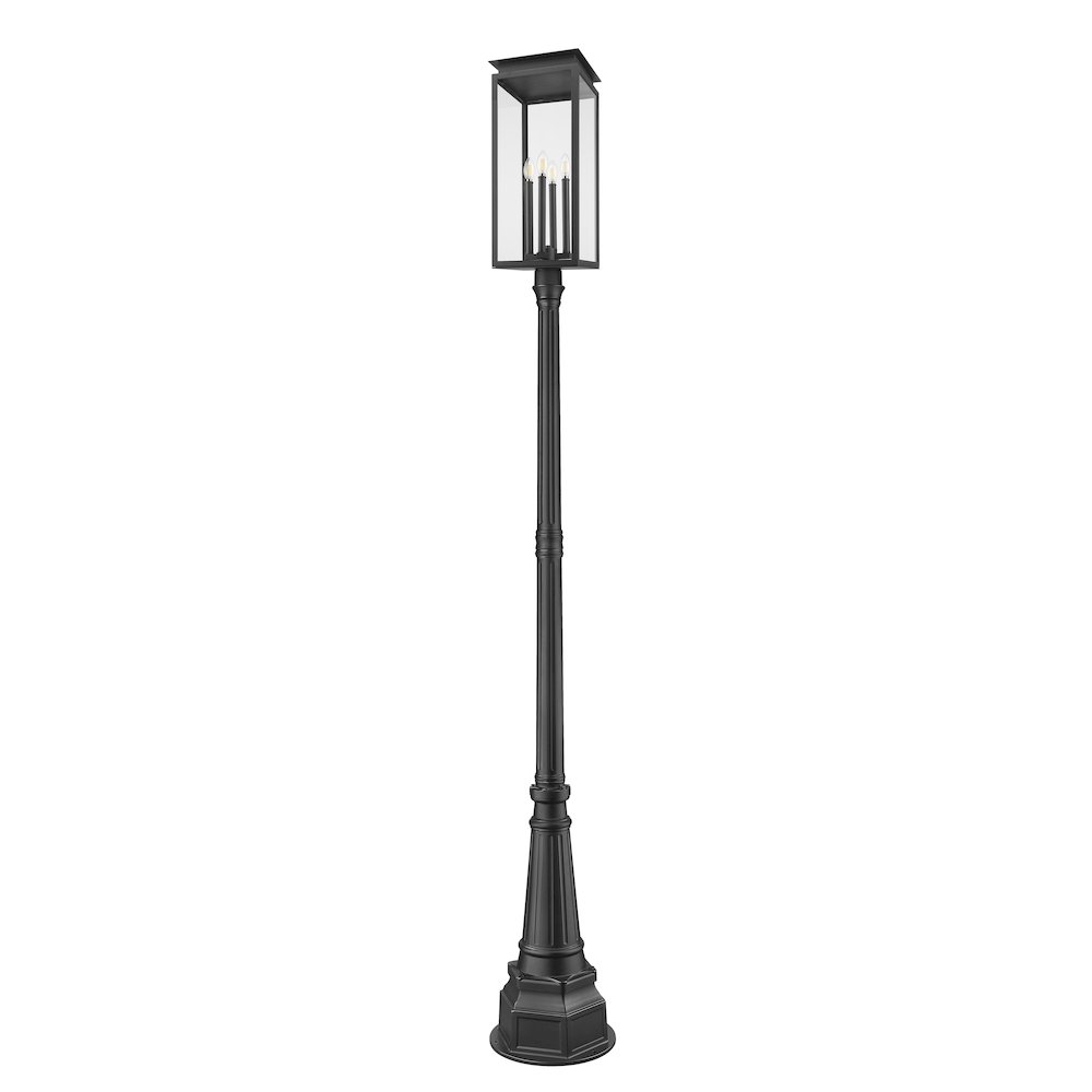Z-Lite Nova 4 Light Outdoor Post Mounted Fixture, Black. Picture 5