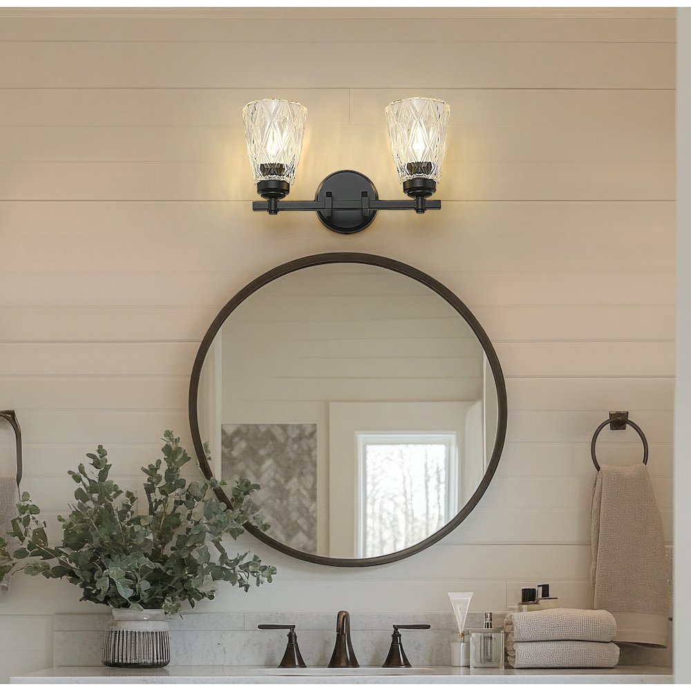 Z-Lite 2 Light Vanity, Matte Black. Picture 6