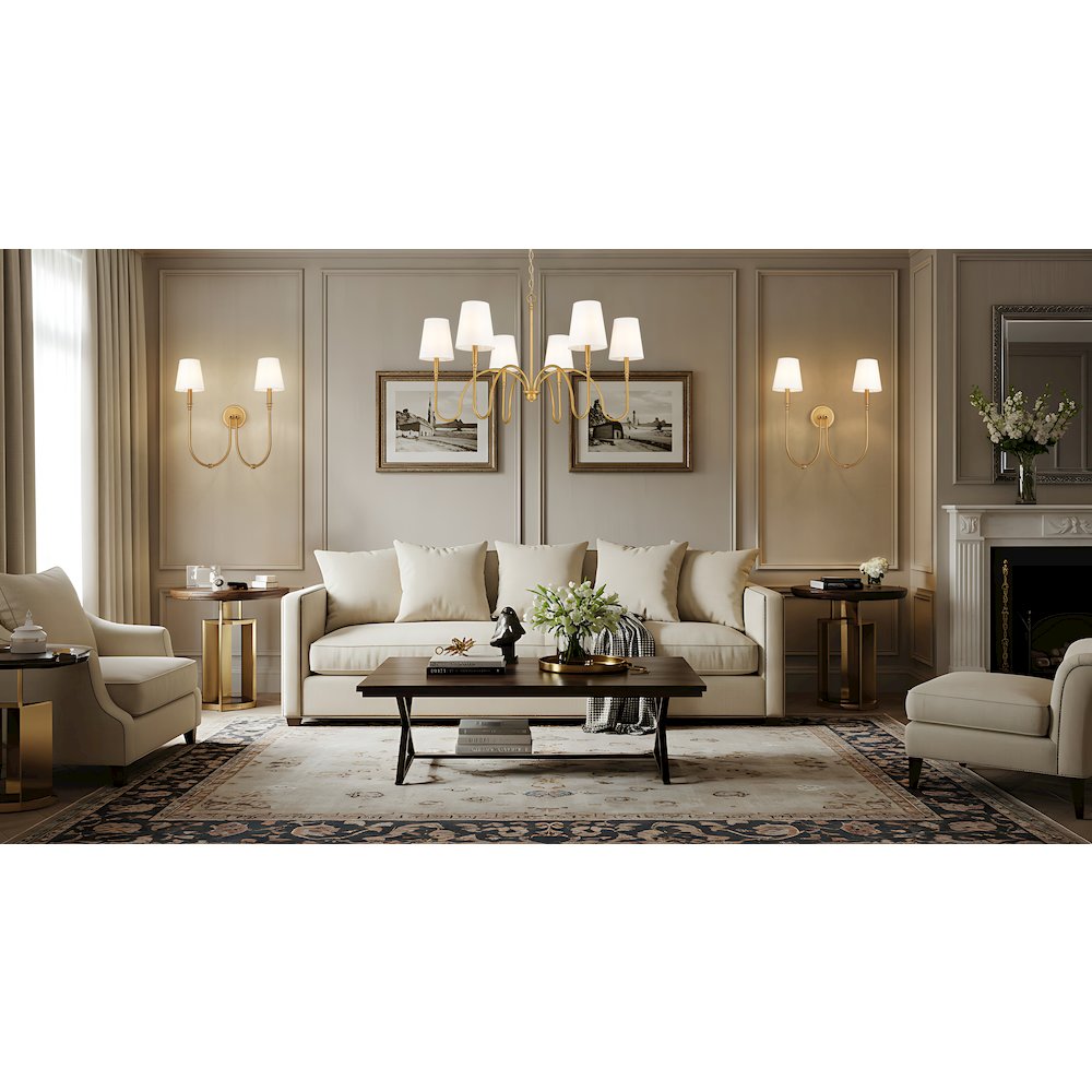 Z-Lite 6 Light Chandelier, Rubbed Brass. Picture 5