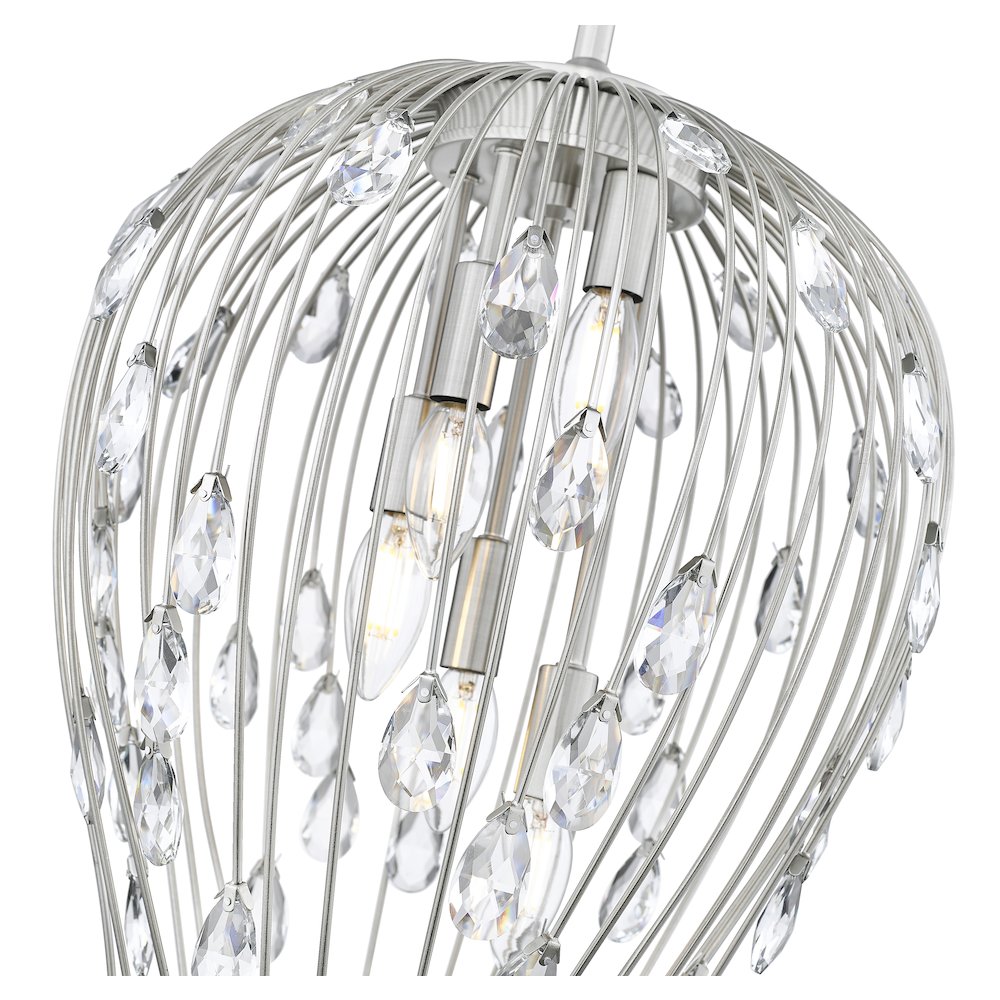 Z-Lite 5 Light Pendant, Brushed Nickel. Picture 4