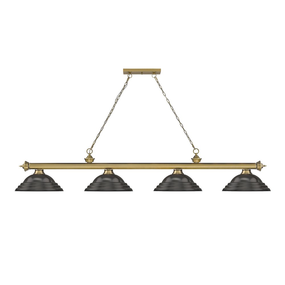Z-Lite Cordon 4 Light Billiard, Steel Frame, Bronze Shade Color. Picture 2