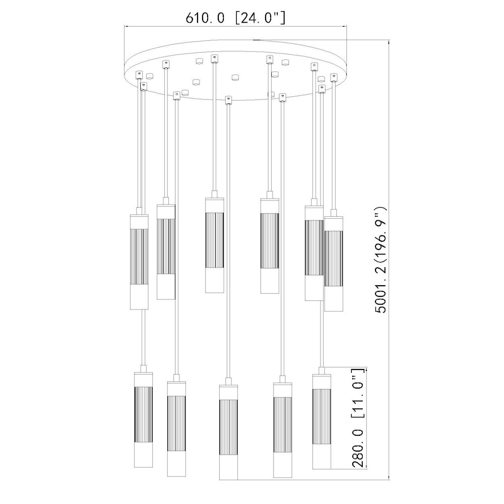 Z-Lite Stari 11 Light Chandelier in Modern Gold color, Steel frame. Picture 8