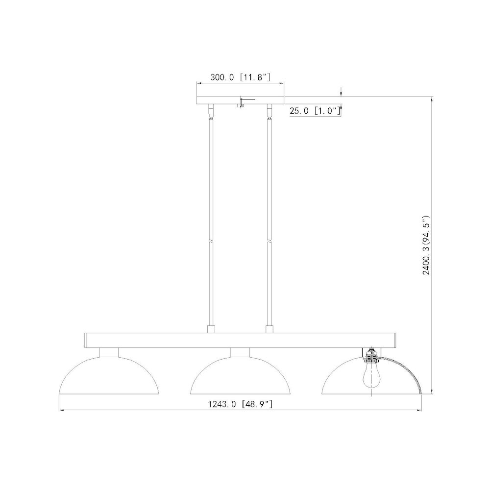 Z-Lite Cobalt 3 Light Billiard, Steel Frame, White Linen Shade Color. Picture 7