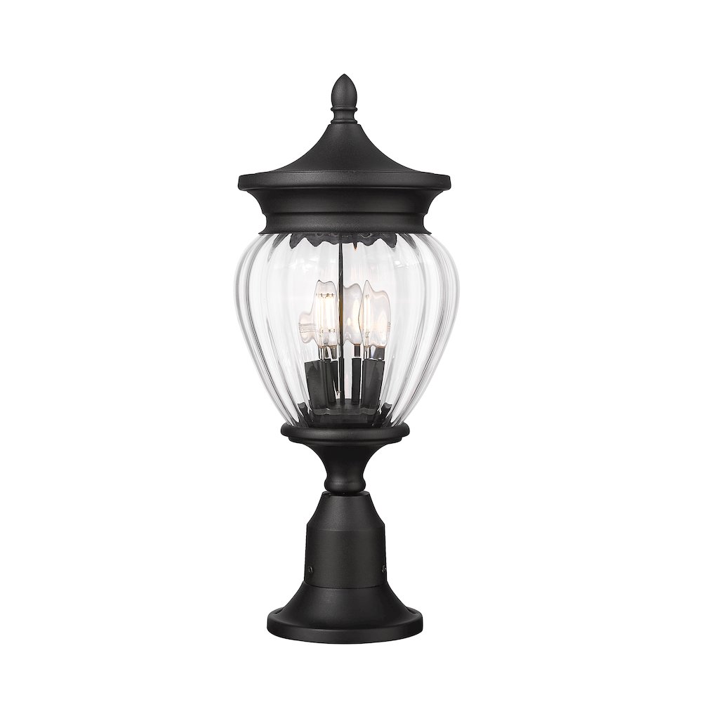 3 Light Outdoor Pier Mounted Fixture. Picture 1