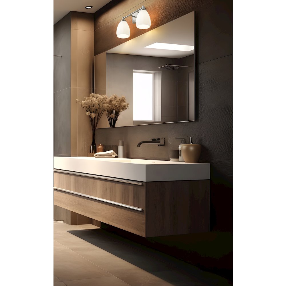 Z-Lite Oren 2 Light Vanity in Brushed Nickel color, Steel frame. Picture 6